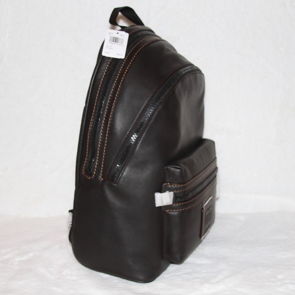 NWT COACH Designer Bag Black Leather Backpack - Picture 10 of 12